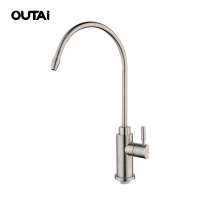 Goose neck single hole deck mounted 360 rotating sink faucets for kitchen