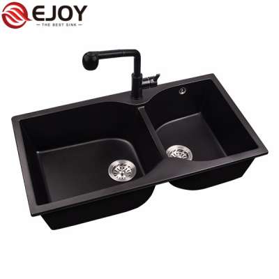 Ejoy High Quality Customized black american kitchen sink double bowl  XW880