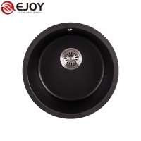 High Quality Customized round black granite sink with good price