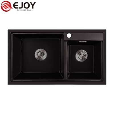 EJOY High Quality Factory sale double bowl composite granite sink with good price quartz sink oem D8245